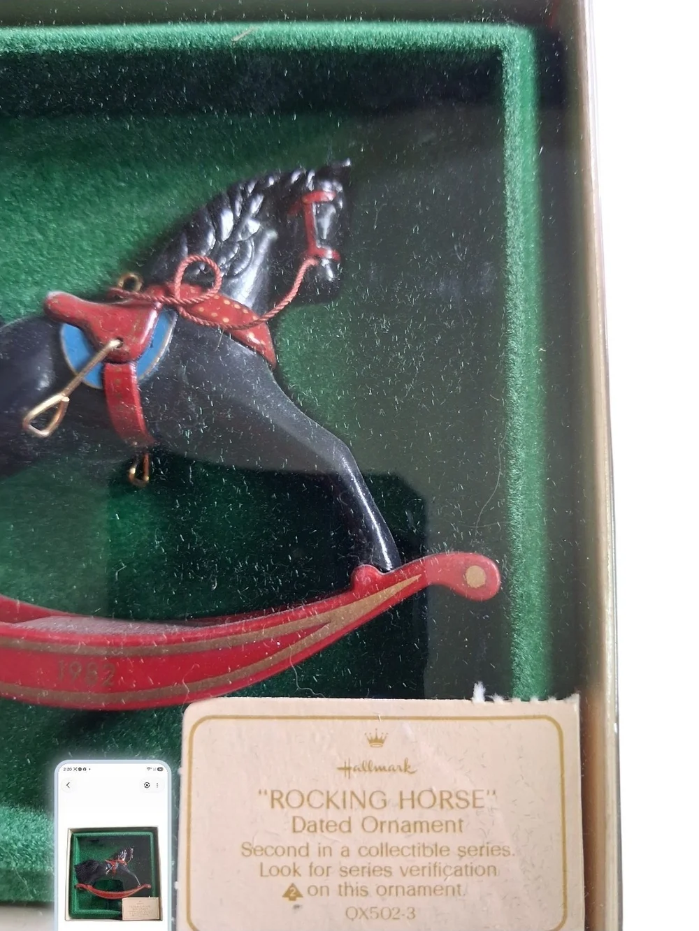 Hallmark Black and Red Rocking Horse Ornament